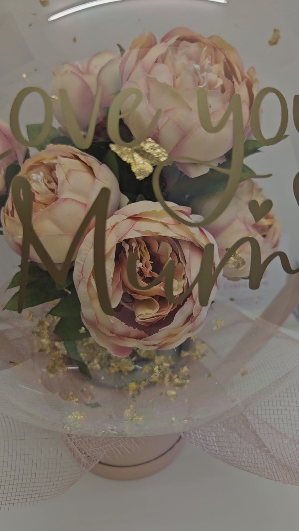 No.4 Peonies inside a bubble gift