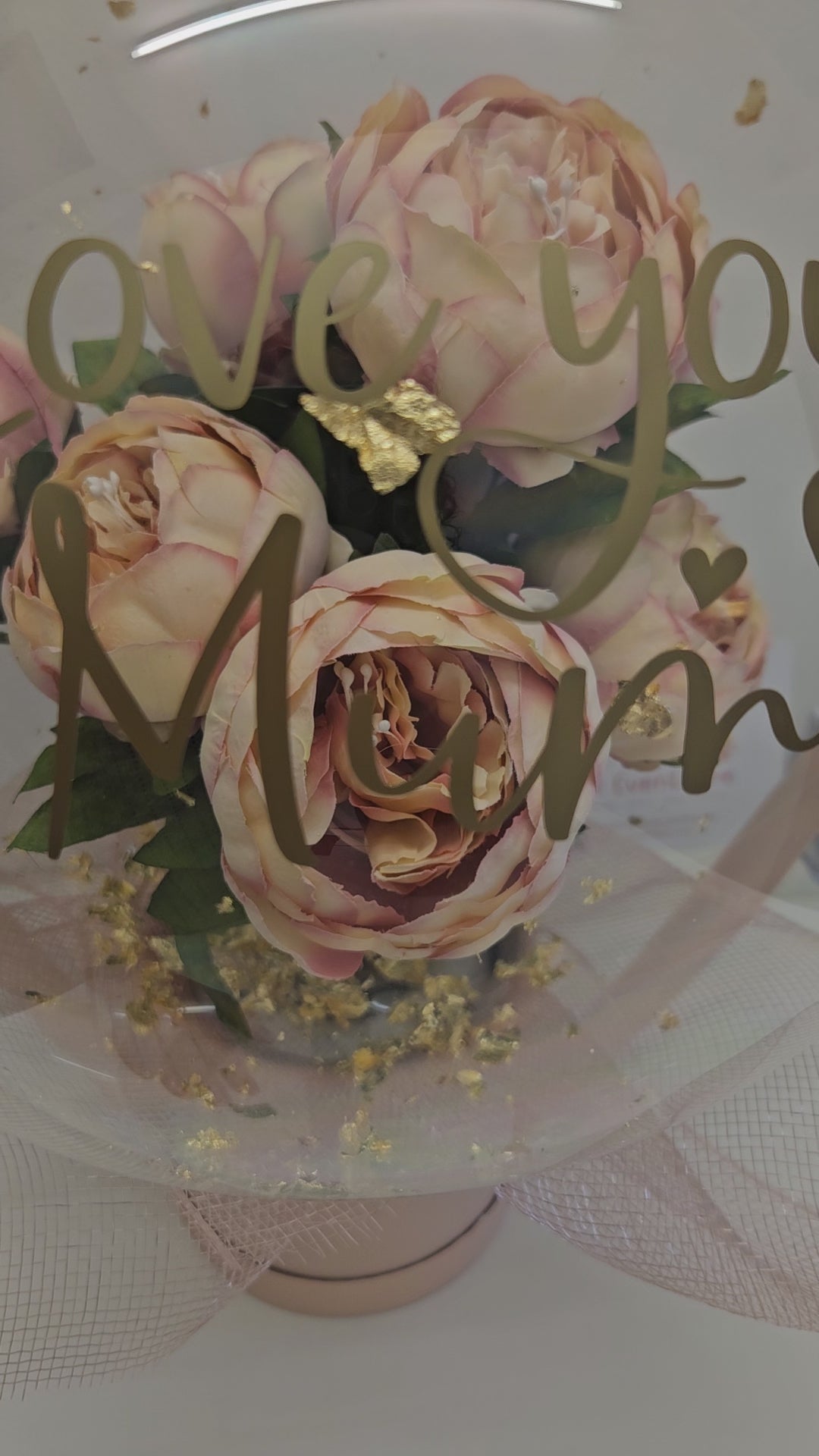No.4 Peonies inside a bubble gift