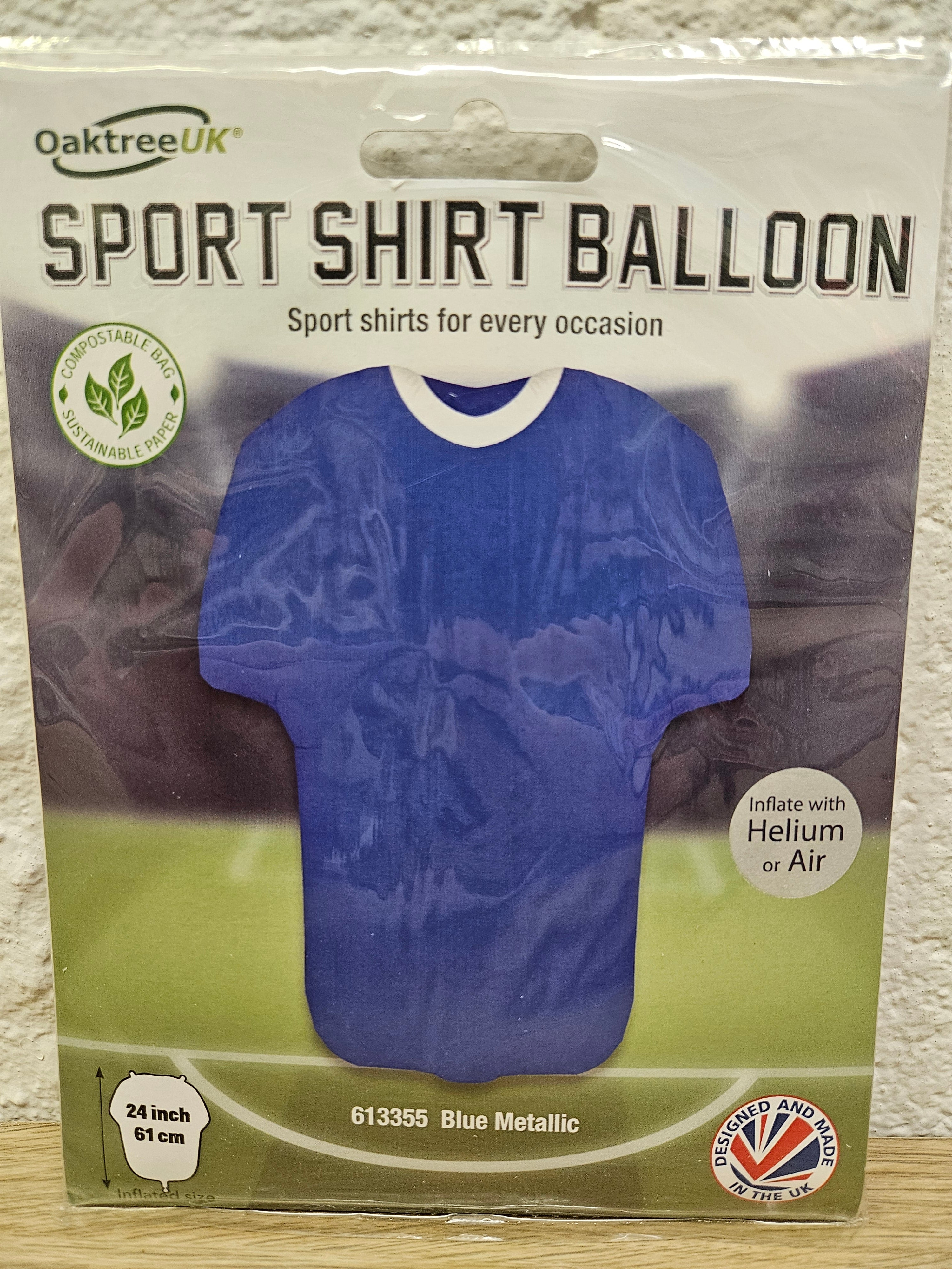 Helium blue football top - personalised with name and number