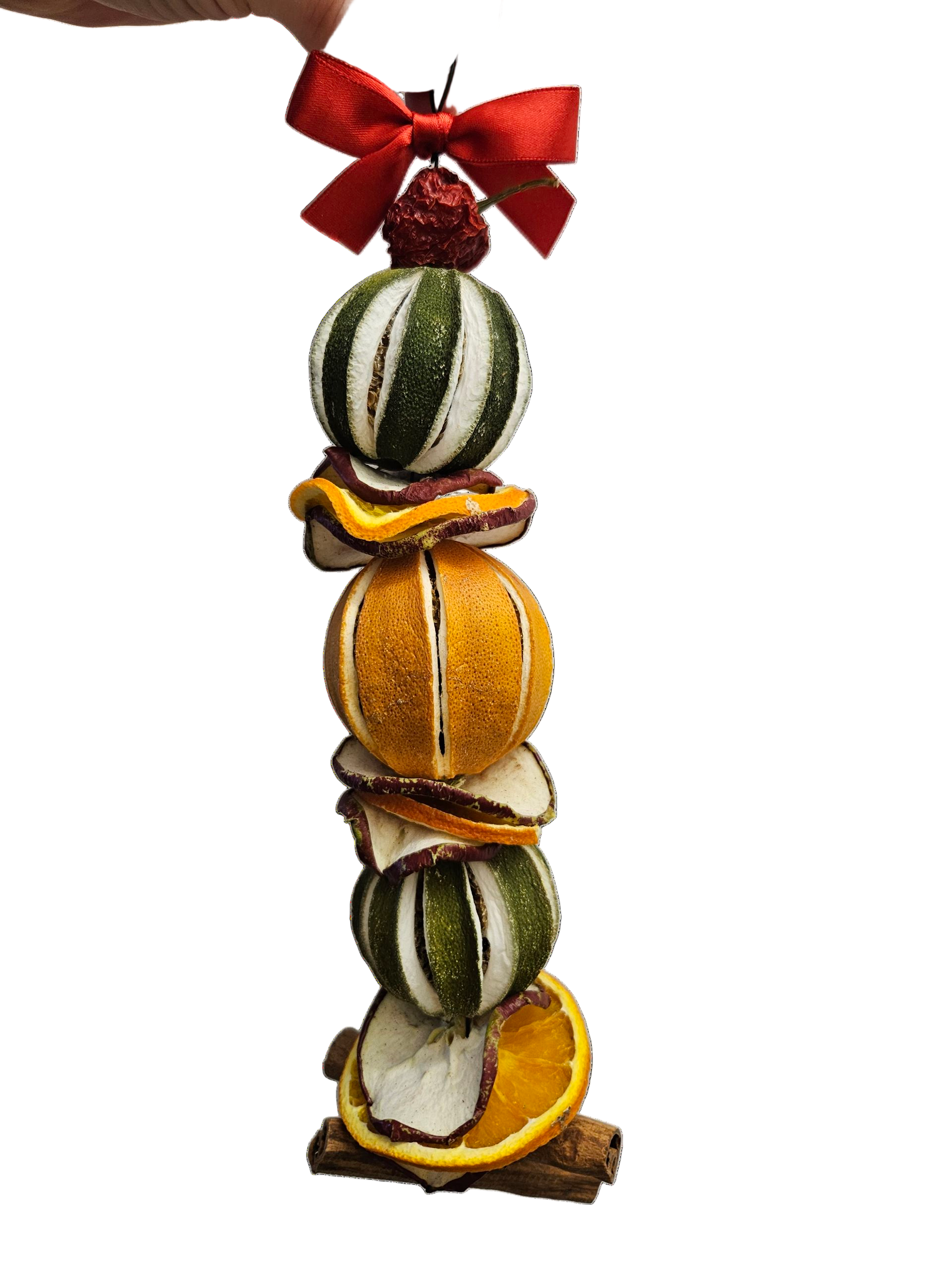 Dried fruit and cinnamon hanging garlands