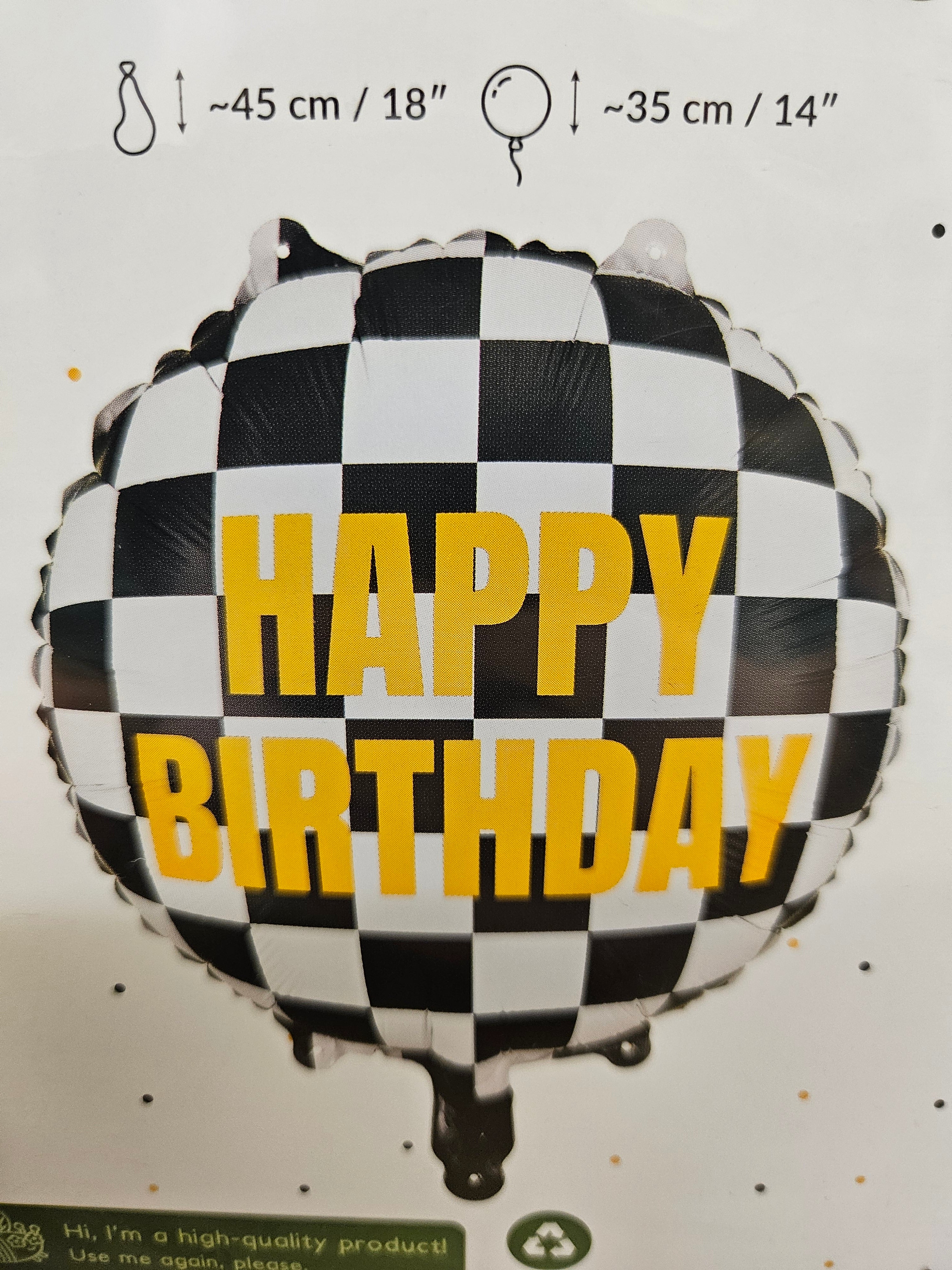Checkered happy birthday