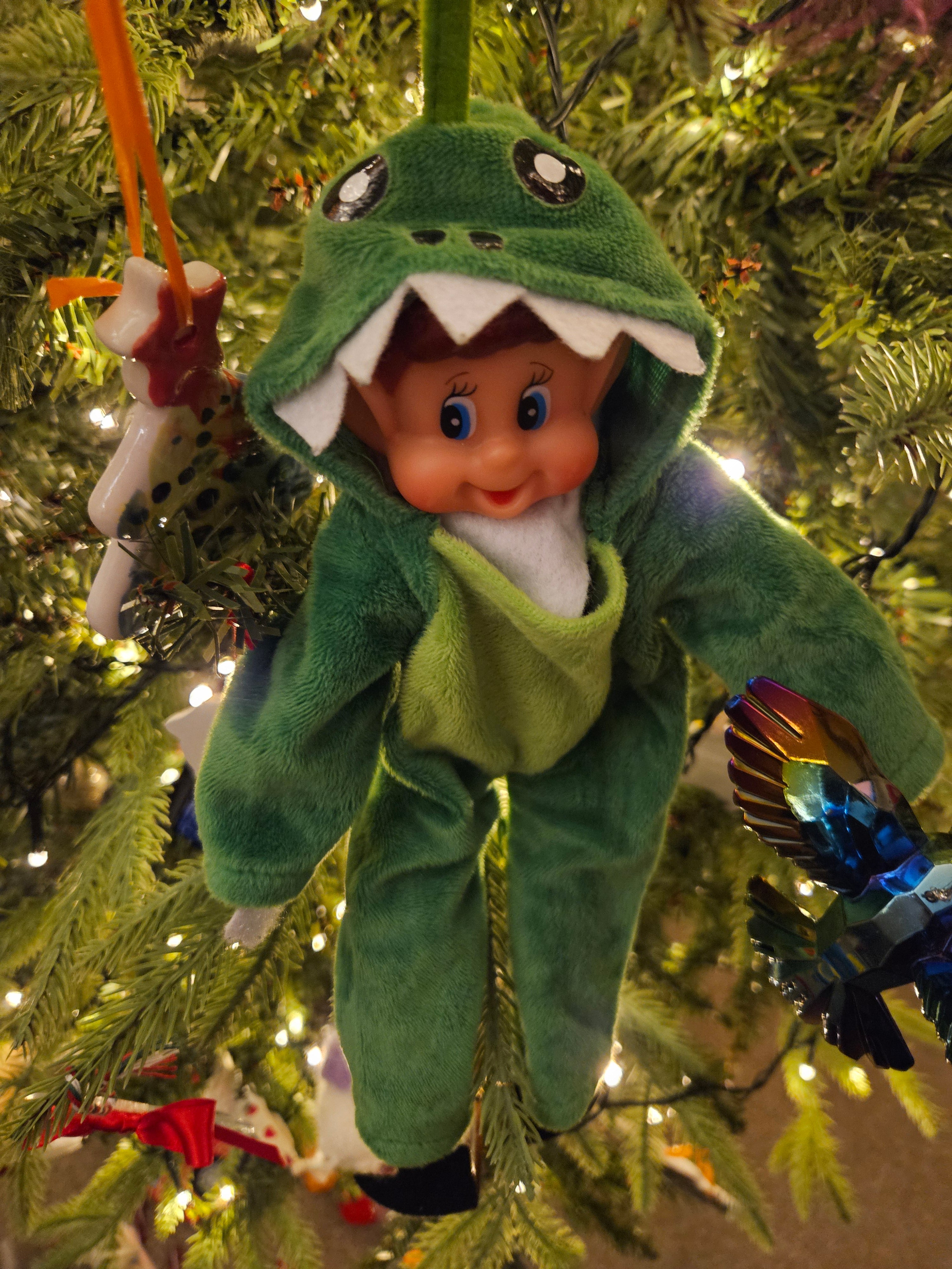 Elf dino onesie outfit