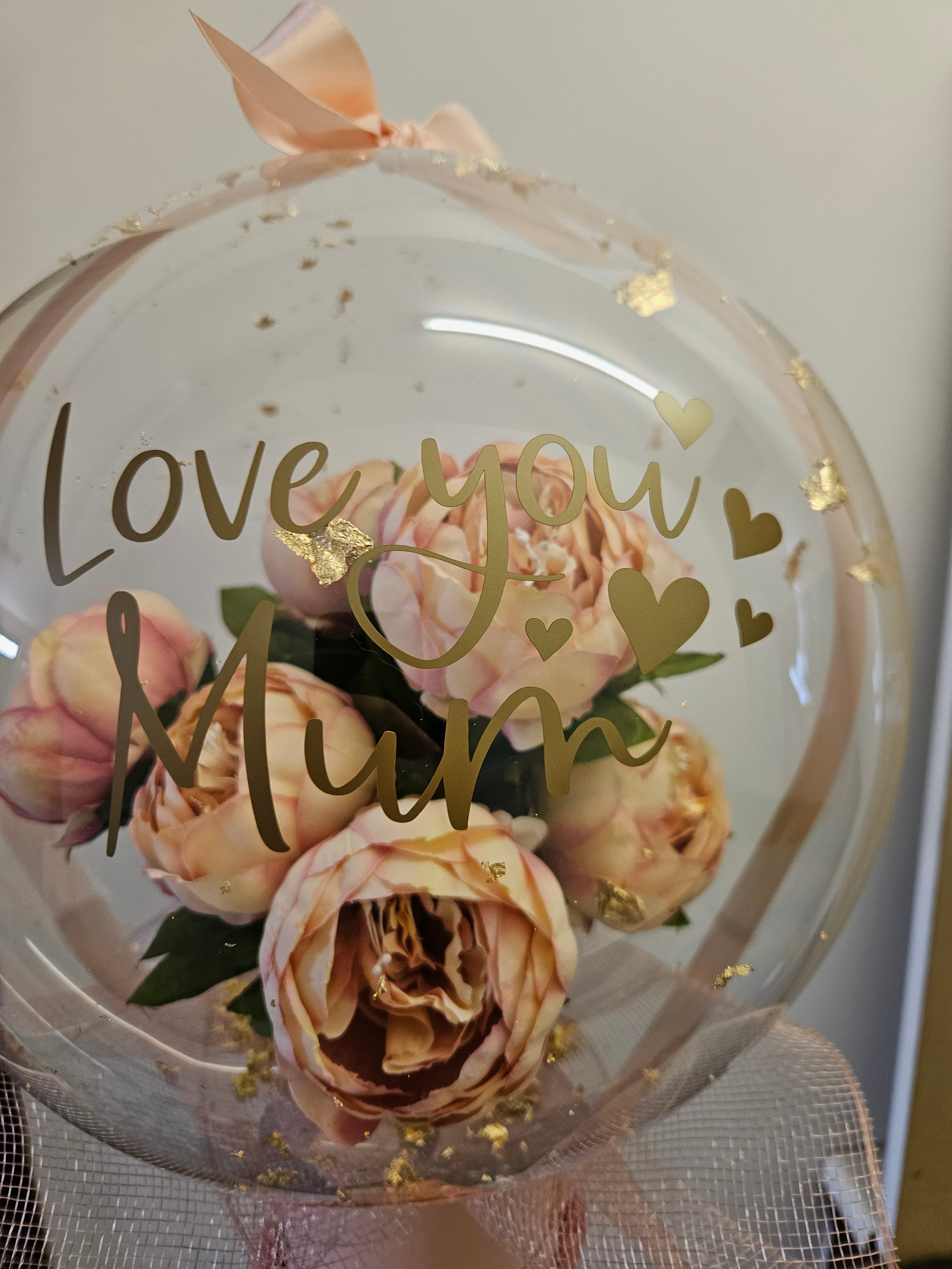 No.4 Peonies inside a bubble gift