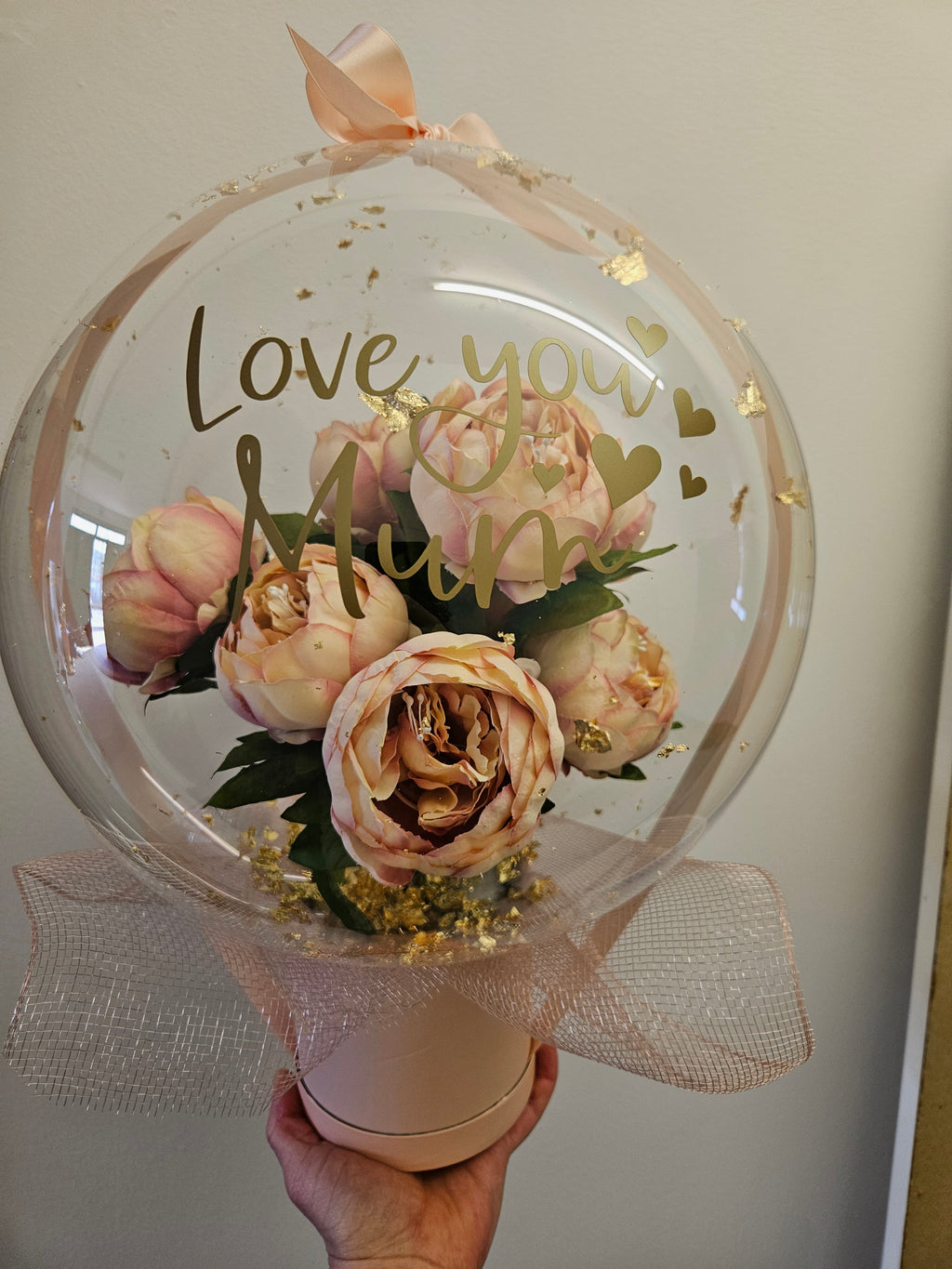 No.4 Peonies inside a bubble gift