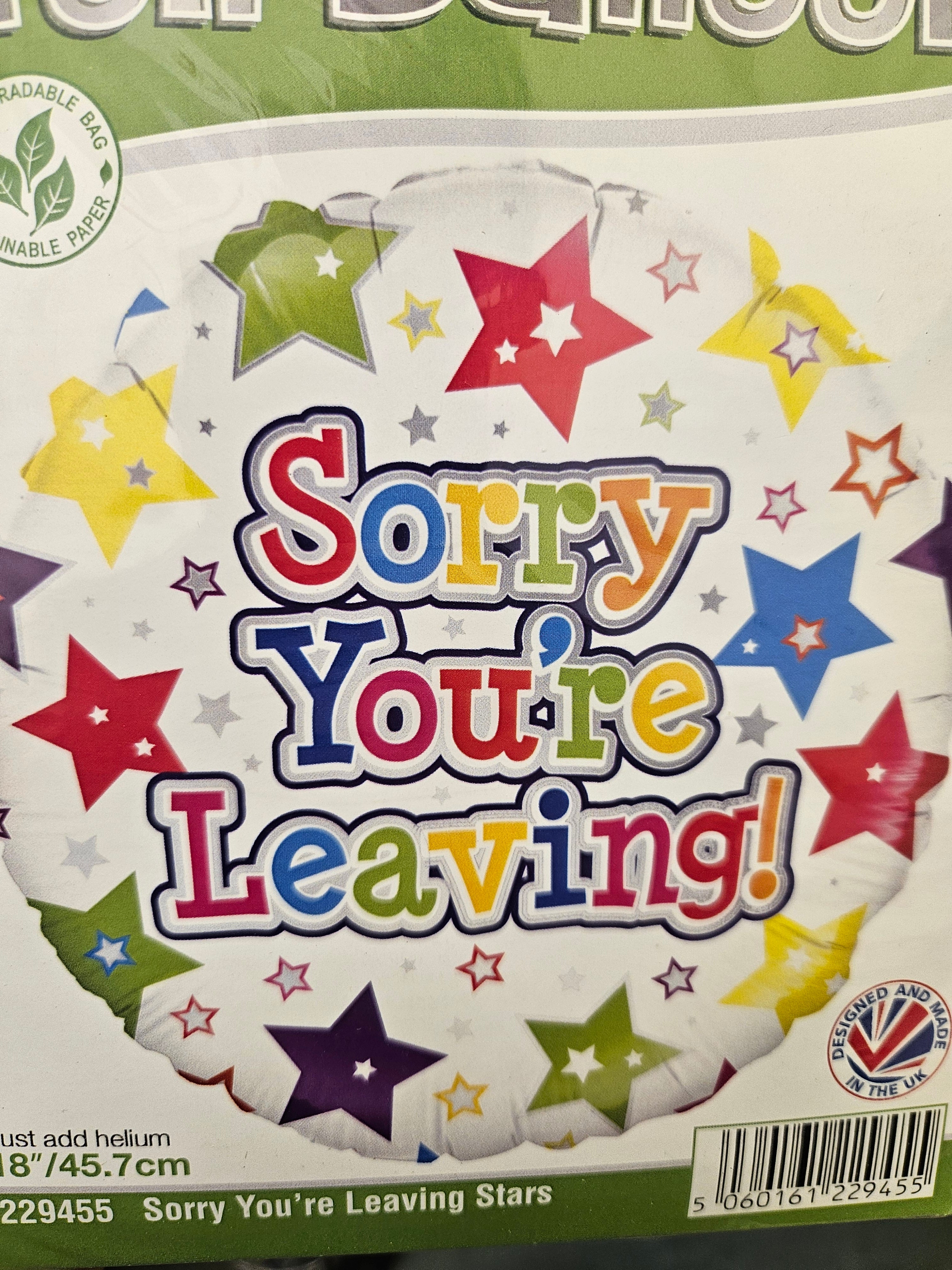 Sorry you're leaving - colourful